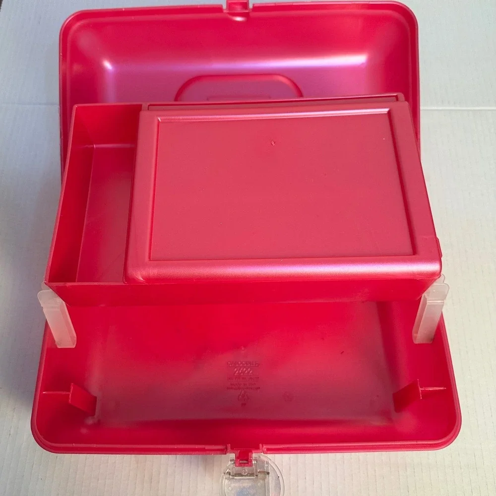 Caboodles Makeup Case Girls‎ Large Pink Vintage 90s Cosmetic Organizer Tiered